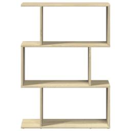 Berkfield Home Room Divider Bookcase 3-Tier Sonoma Oak 70x24x97 cm Engineered Wood in Light Oak - Size: 70 x 24 x 97 cm - thumbnail 5