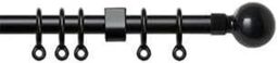 New Edge Blinds Exenteable Metal Curtain Pole 13-16mm in Black - Size: 120 cm