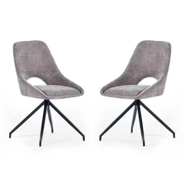 Cheshire Pembroke Premium Grey Chenille Upholstered Dining Chairs - Set of 2 - image 1