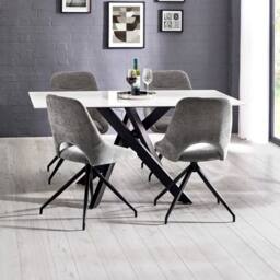 Cheshire Pembroke Premium Grey Chenille Upholstered Dining Chairs - Set of 2 - thumbnail 7