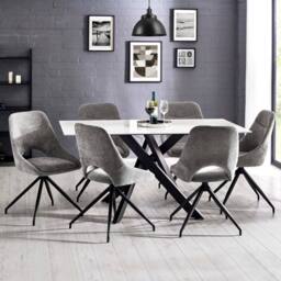 Cheshire Pembroke Premium Grey Chenille Upholstered Dining Chairs - Set of 2 - thumbnail 8