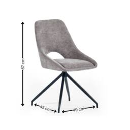 Cheshire Pembroke Premium Grey Chenille Upholstered Dining Chairs - Set of 2 - thumbnail 6