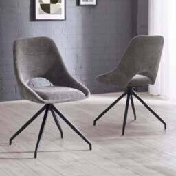 Cheshire Pembroke Premium Grey Chenille Upholstered Dining Chairs - Set of 2 - thumbnail 4