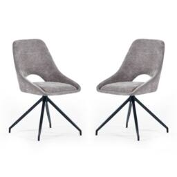 Cheshire Pembroke Premium Grey Chenille Upholstered Dining Chairs - Set of 2 - thumbnail 1