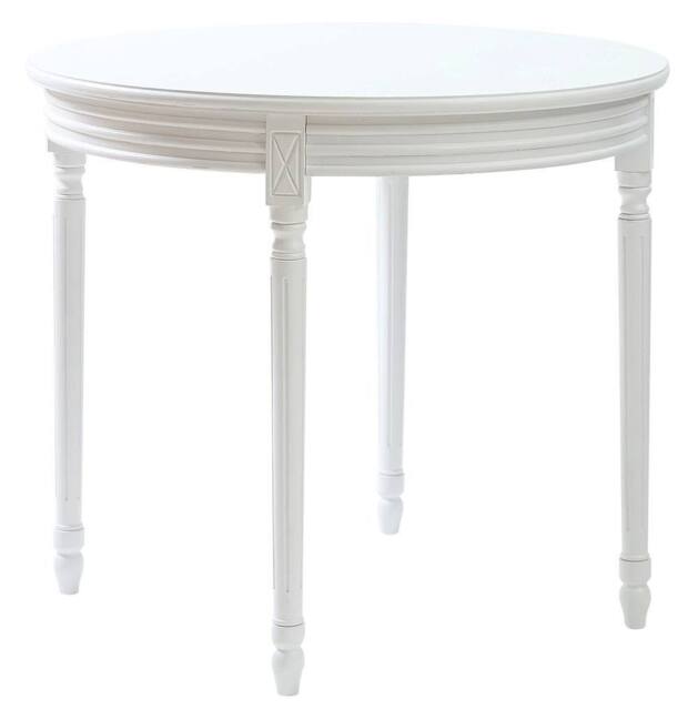 Nordlys Round Wood Dining Table for 4 People in White - image 1