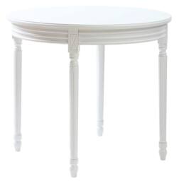 Nordlys Round Wood Dining Table for 4 People in White