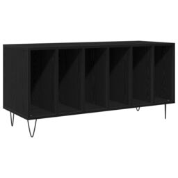 Berkfield Home Record Cabinet Black Oak 100x38x48 cm Engineered Wood - Size: 100 x 38 x 48 cm - thumbnail 2