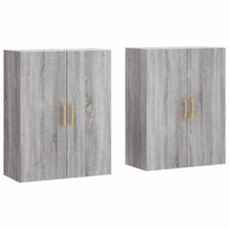 Berkfield Home Wall Mounted Cabinets 2 pcs Grey Sonoma 69.5x34x90 cm - thumbnail 1