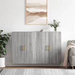 Berkfield Home Wall Mounted Cabinets 2 pcs Grey Sonoma 69.5x34x90 cm - thumbnail 2
