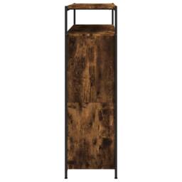 Berkfield Home Shoe Cabinet with 4 Flip-Drawers Smoked Oak 100x34x112 cm in Brown - Size: 100 x 34 x 112 cm - thumbnail 7