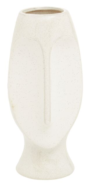 Orsina Handcrafted Stoneware Face Large Vase, Modern Free Standing Vase, Contemporary Flower Vase, Stoneware Vase in White - image 1