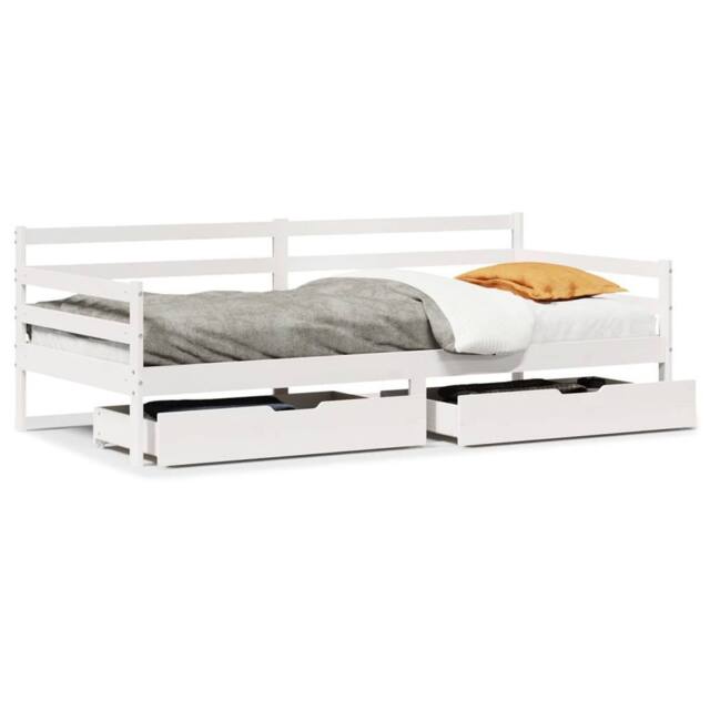 Berkfield Home Daybed with Drawers without Mattress White 90x200 cm Solid Wood - image 1
