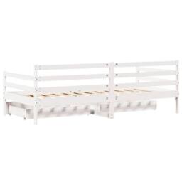Berkfield Home Daybed with Drawers without Mattress White 90x200 cm Solid Wood - thumbnail 8