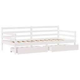 Berkfield Home Daybed with Drawers without Mattress White 90x200 cm Solid Wood - thumbnail 9