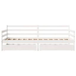 Berkfield Home Daybed with Drawers without Mattress White 90x200 cm Solid Wood - thumbnail 4