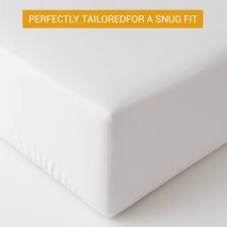 Pamposh 35cm Extra Deep Cotton Sateen Fitted Sheet - Soft & Smooth in White - Size: Standard Pillow Case - thumbnail 7