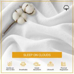 Pamposh 35cm Extra Deep Cotton Sateen Fitted Sheet - Soft & Smooth in White - Size: Standard Pillow Case - thumbnail 3