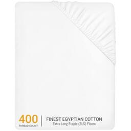 Pamposh 35cm Extra Deep Cotton Sateen Fitted Sheet - Soft & Smooth in White - Size: Standard Pillow Case - thumbnail 2