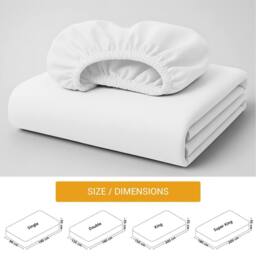 Pamposh 35cm Extra Deep Cotton Sateen Fitted Sheet - Soft & Smooth in White - Size: Standard Pillow Case - thumbnail 8