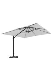 Living and Home Large Square Canopy Rotating Outdoor Cantilever Parasol with Plastic Base in Light Grey - thumbnail 5