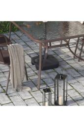 Living and Home Large Square Canopy Rotating Outdoor Cantilever Parasol with Plastic Base in Light Grey - thumbnail 4