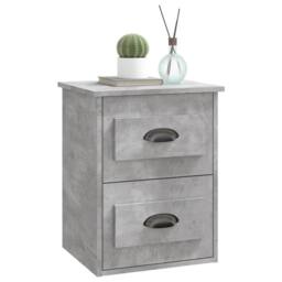 Berkfield Home Wall-mounted Bedside Cabinet Concrete Grey 41.5x36x53cm - Size: 41.5x36x53 cm - thumbnail 4