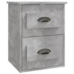 Berkfield Home Wall-mounted Bedside Cabinet Concrete Grey 41.5x36x53cm - Size: 41.5x36x53 cm - thumbnail 1