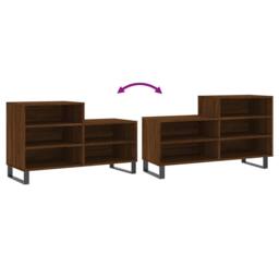 Berkfield Home Shoe Cabinet Brown Oak 102x36x60 cm Engineered Wood - Size: 102 x 36 x 60 cm - thumbnail 7