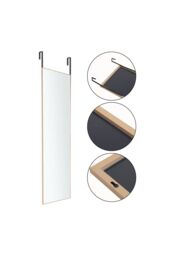 Living and Home 37cm W x 147cm H Gold Frame Over the Door Full Length Mirror - Size: 37 cm W x 147 cm H - thumbnail 6