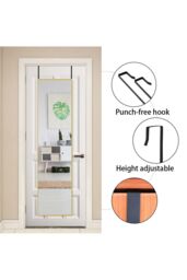 Living and Home 37cm W x 147cm H Gold Frame Over the Door Full Length Mirror - Size: 37 cm W x 147 cm H - thumbnail 5