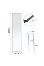 Living and Home 37cm W x 147cm H Gold Frame Over the Door Full Length Mirror - Size: 37 cm W x 147 cm H - thumbnail 3