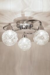 Harper Living LED Semi-Flush Ceiling Light, Swirl Arms, 4000K in Silver - thumbnail 1