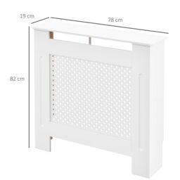 HOMCOM Radiator Cover White 3 Sizes Available MDF Solid Modern Home Design - thumbnail 3