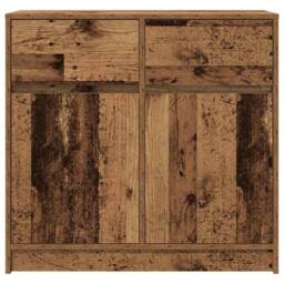 Berkfield Home Sideboard with Drawer Old Wood 80x34x76 cm Engineered Wood in Brown - Size: 80 x 34 x 76 cm - thumbnail 6