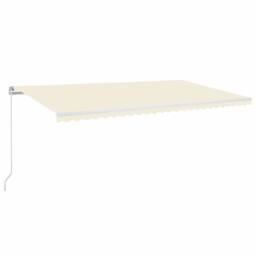 Berkfield Home Manual Retractable Awning with LED 600x350 cm Cream in Beige - thumbnail 2