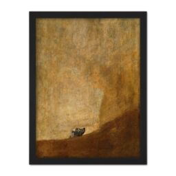 "Artery8 Wall Art Print Goya Dog Painting Large Framed Wall Décor Art in Black - Size: W18"" x H24""" - thumbnail 1