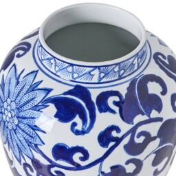 Wyld and Coco White and Blue Porcelain Lidded Ginger Jar Vase - thumbnail 5
