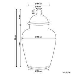 Wyld and Coco White and Blue Porcelain Lidded Ginger Jar Vase - thumbnail 4