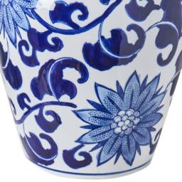 Wyld and Coco White and Blue Porcelain Lidded Ginger Jar Vase - thumbnail 6