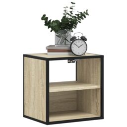 Berkfield Home Wall-mounted Bedside Cabinet Sonoma Oak 40x31x39.5 cm in Brown - thumbnail 4