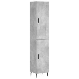 Berkfield Home Highboard Concrete Grey 34.5x34x180 cm Engineered Wood - thumbnail 1