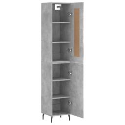 Berkfield Home Highboard Concrete Grey 34.5x34x180 cm Engineered Wood - thumbnail 4
