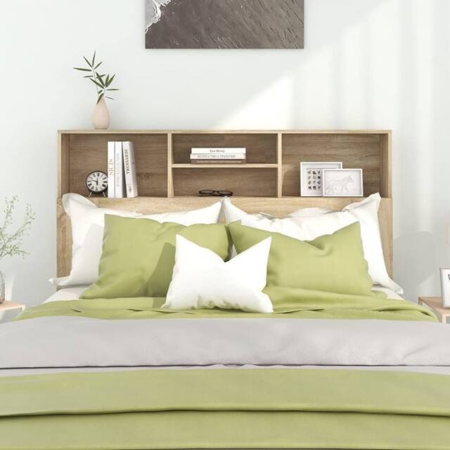 Berkfield Home Headboard Cabinet Sonoma Oak 140x19x103.5 cm in Brown - image 1