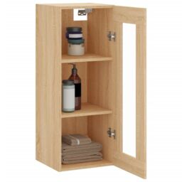 Berkfield Home Wall Mounted Cabinet Sonoma Oak 34.5x34x90 cm in Brown - thumbnail 5