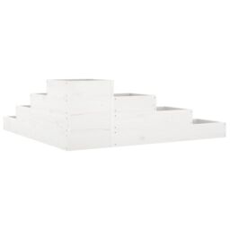 Berkfield Home Garden Planter 4-Tier 106x104.5x36 cm White Solid Wood Pine - thumbnail 6