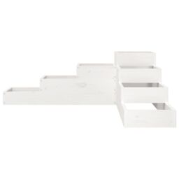 Berkfield Home Garden Planter 4-Tier 106x104.5x36 cm White Solid Wood Pine - thumbnail 4