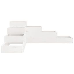 Berkfield Home Garden Planter 4-Tier 106x104.5x36 cm White Solid Wood Pine - thumbnail 5