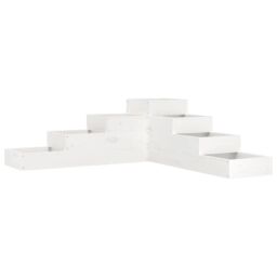 Berkfield Home Garden Planter 4-Tier 106x104.5x36 cm White Solid Wood Pine - thumbnail 2