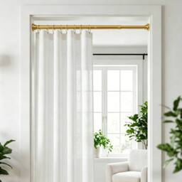 KORVIXA 45-68cm Heavy Duty Extendable Curtain Pole in Gold - thumbnail 4