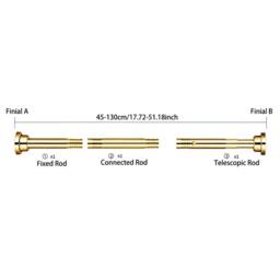 KORVIXA 45-68cm Heavy Duty Extendable Curtain Pole in Gold - thumbnail 2